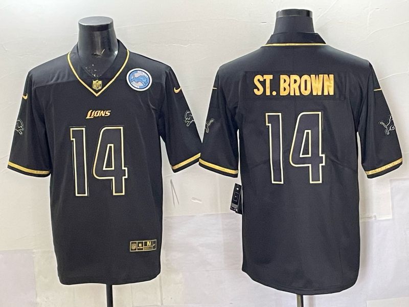 Men 2025 Detroit Lions Nike #14 St.brown Black Limited NFL Jersey 003->detroit lions->NFL Jersey